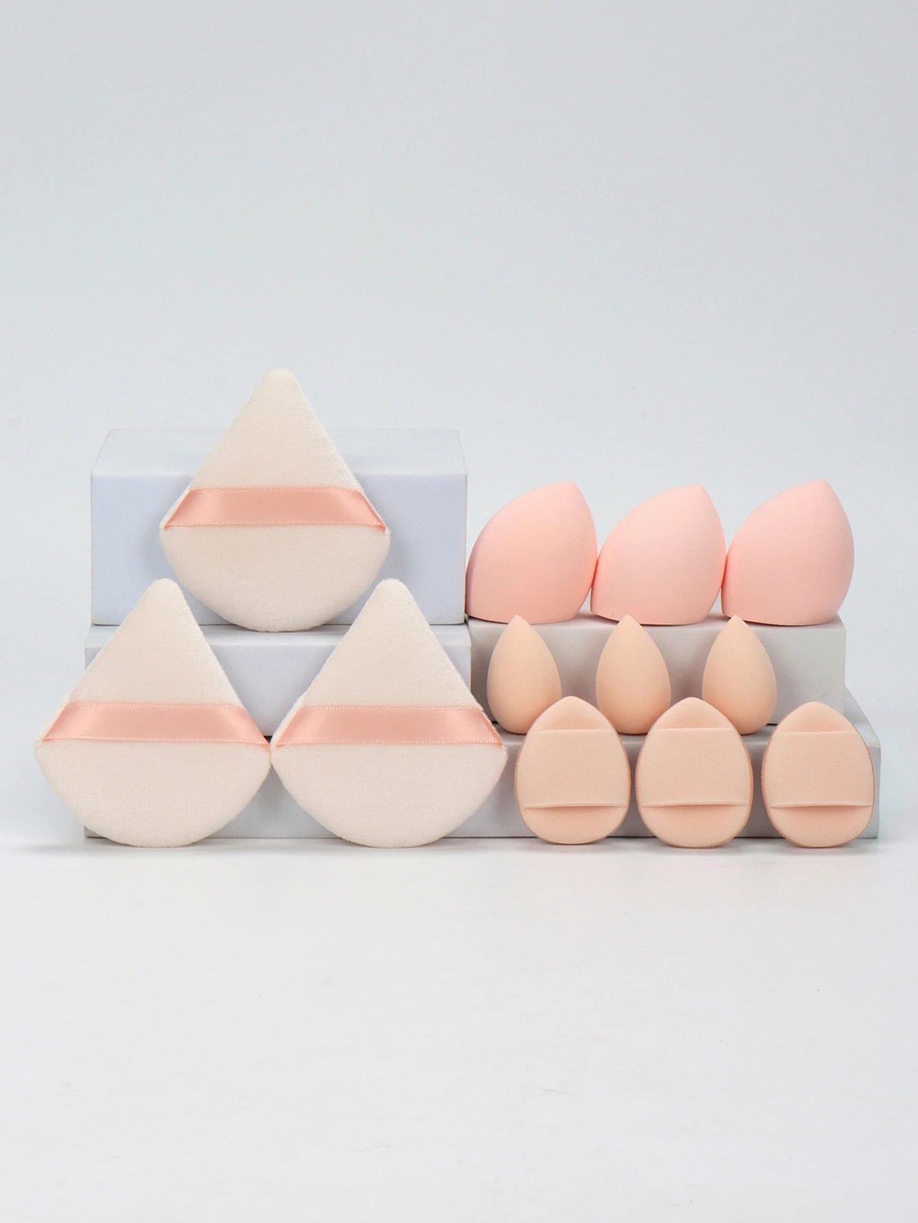 12-Piece All-Purpose Makeup Sponge Set – Beauty Sponges, Loose Powder & Mini Air Cushion Puffs