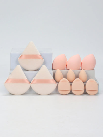 12-Piece All-Purpose Makeup Sponge Set – Beauty Sponges, Loose Powder & Mini Air Cushion Puffs