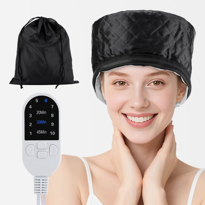 Electric Hair Steamer Cap Hair Heating Hat 3 Time Setting10-Level Heat Home Use Thermal for Deep Conditioning Hair Care SPA Cap