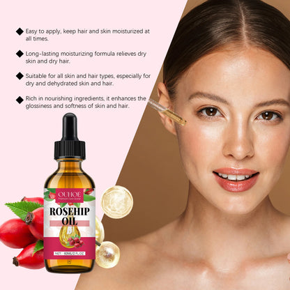 Organic Rosehip Oil Antioxidant Improve Fine Lines Wrinkles Firming Lifting Repair Moisturizer Nourish Smooth Hair Skin Care Oil