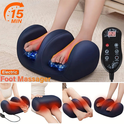 Electric Foot Massager With Heat Shiatsu Calf Leg Massage Machine Deep Tissue Kneading Therapy Feet Plantar Fasciitis Relaxation