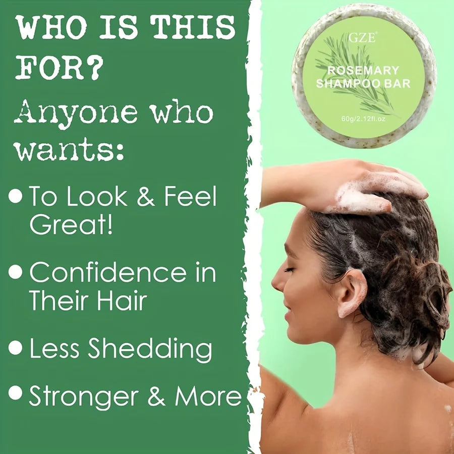 GZE Rosemary Shampoo Bar – Deep Cleansing & Nourishing Hair Care (60g)