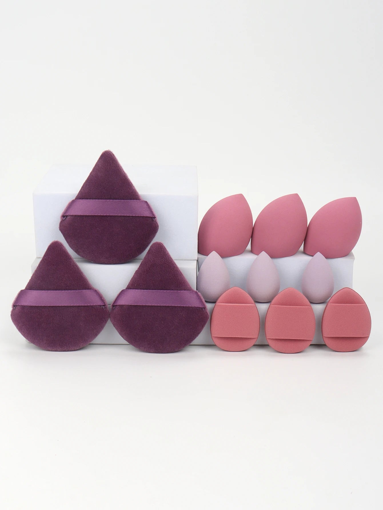 12-Piece All-Purpose Makeup Sponge Set – Beauty Sponges, Loose Powder & Mini Air Cushion Puffs
