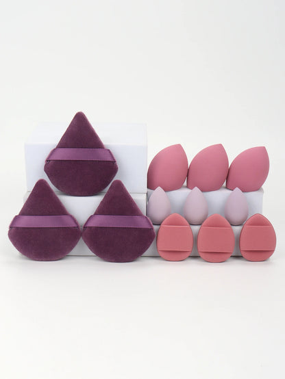 12-Piece All-Purpose Makeup Sponge Set – Beauty Sponges, Loose Powder & Mini Air Cushion Puffs