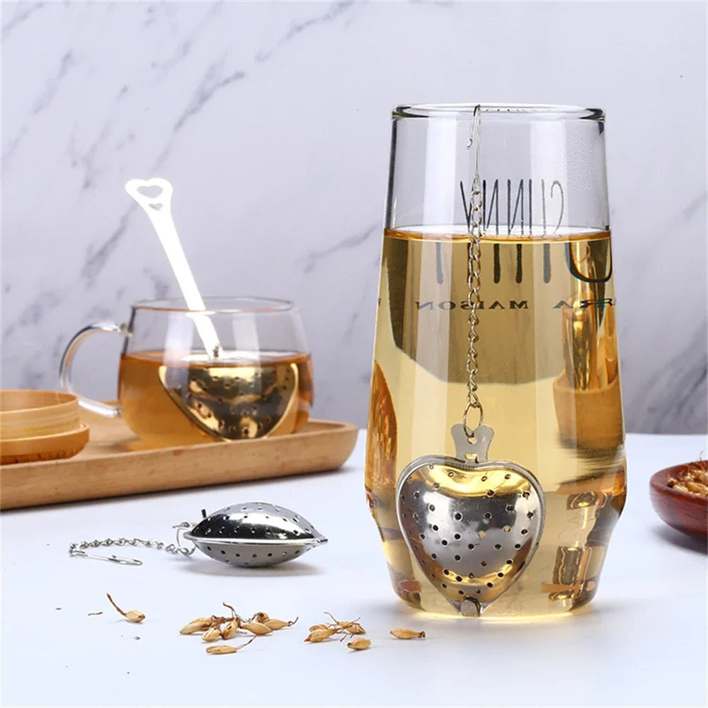 Heart Shaped Tea Strainer Fine Mesh Filter Stainless Steel Tea Infusers Strainer Tea Maker Kitchen Accessories Teteras Infusoras