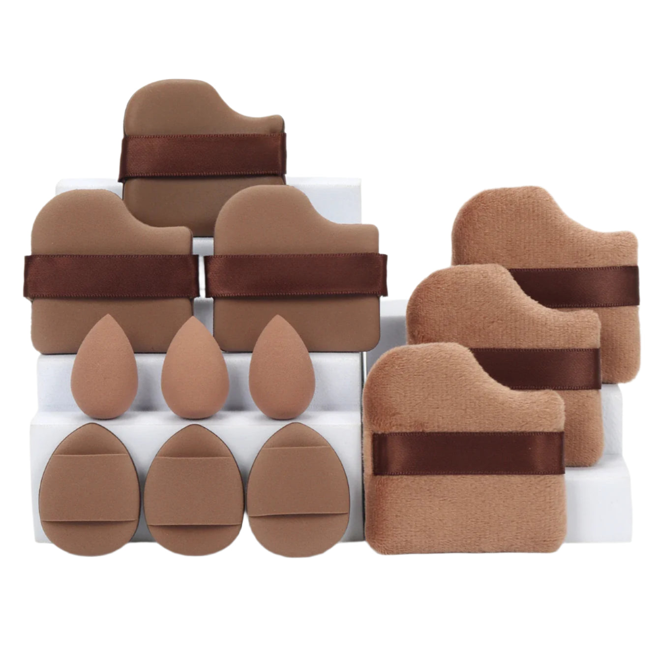 12-Piece All-Purpose Makeup Sponge Set – Beauty Sponges, Loose Powder & Mini Air Cushion Puffs