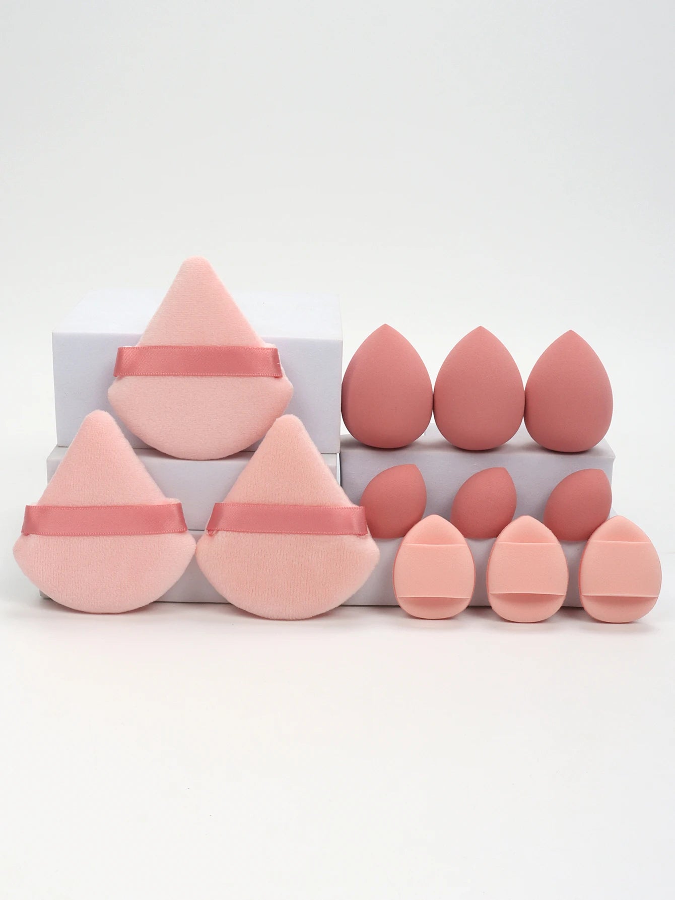 12-Piece All-Purpose Makeup Sponge Set – Beauty Sponges, Loose Powder & Mini Air Cushion Puffs