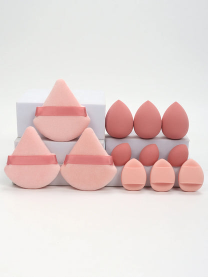 12-Piece All-Purpose Makeup Sponge Set – Beauty Sponges, Loose Powder & Mini Air Cushion Puffs