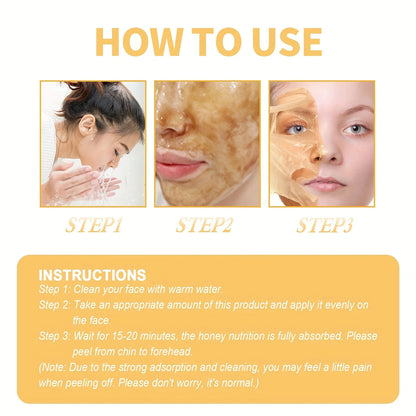 Honey Peel Off Mask Shrinks Pores Deep Clean Remove Dead Skin Blackhead Smooth Face Purifying Mask Oil Control Skin Care