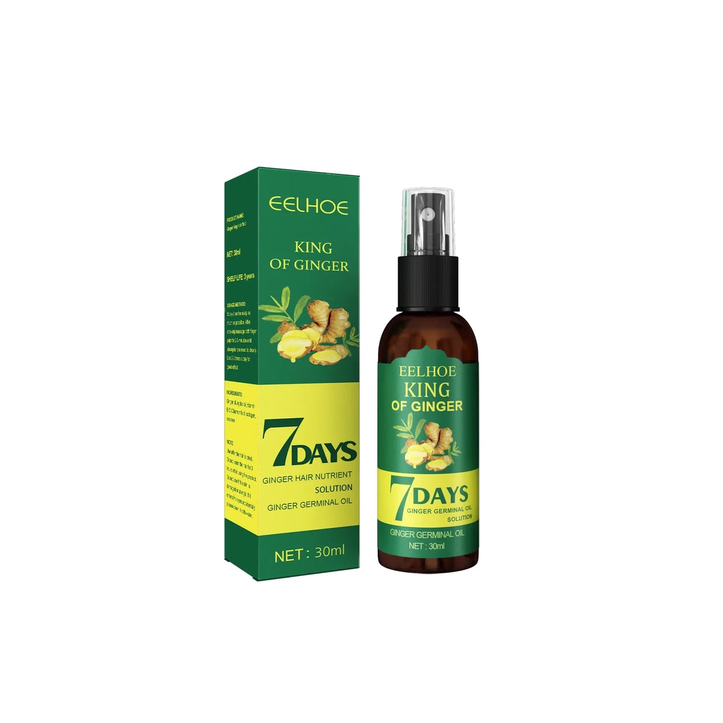 EELHOE Ginger Hair Growth Spray – Root Nourishing & Anti-Hair Loss Scalp Treatment