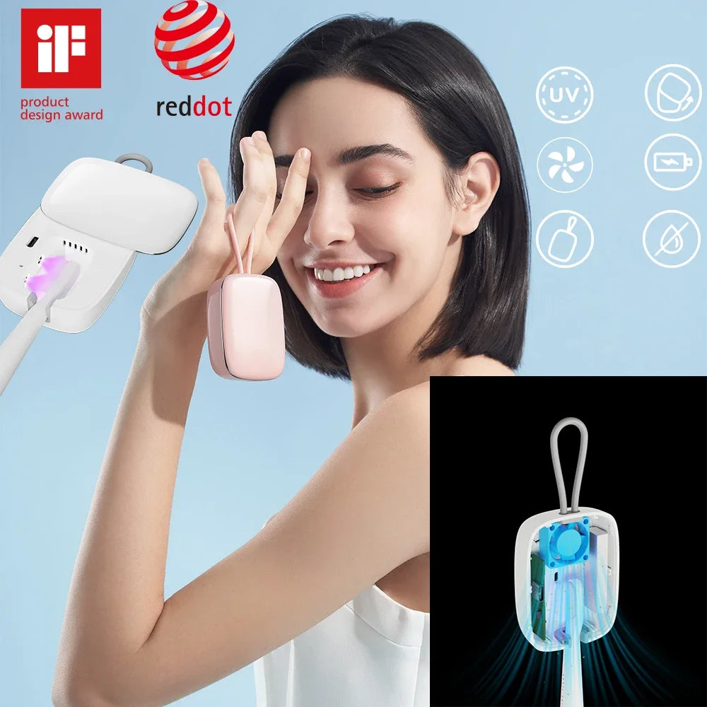 MINI UV Light Toothbrush Sterilizer Quick Fans Dry Holder Bathroom Equipment Charging Antibacteria Ultraviolet Tooth brush Box