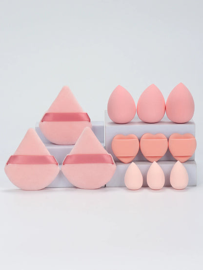 12-Piece All-Purpose Makeup Sponge Set – Beauty Sponges, Loose Powder & Mini Air Cushion Puffs