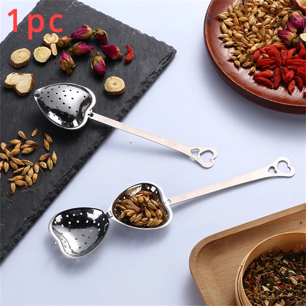 Heart Shaped Tea Strainer Fine Mesh Filter Stainless Steel Tea Infusers Strainer Tea Maker Kitchen Accessories Teteras Infusoras