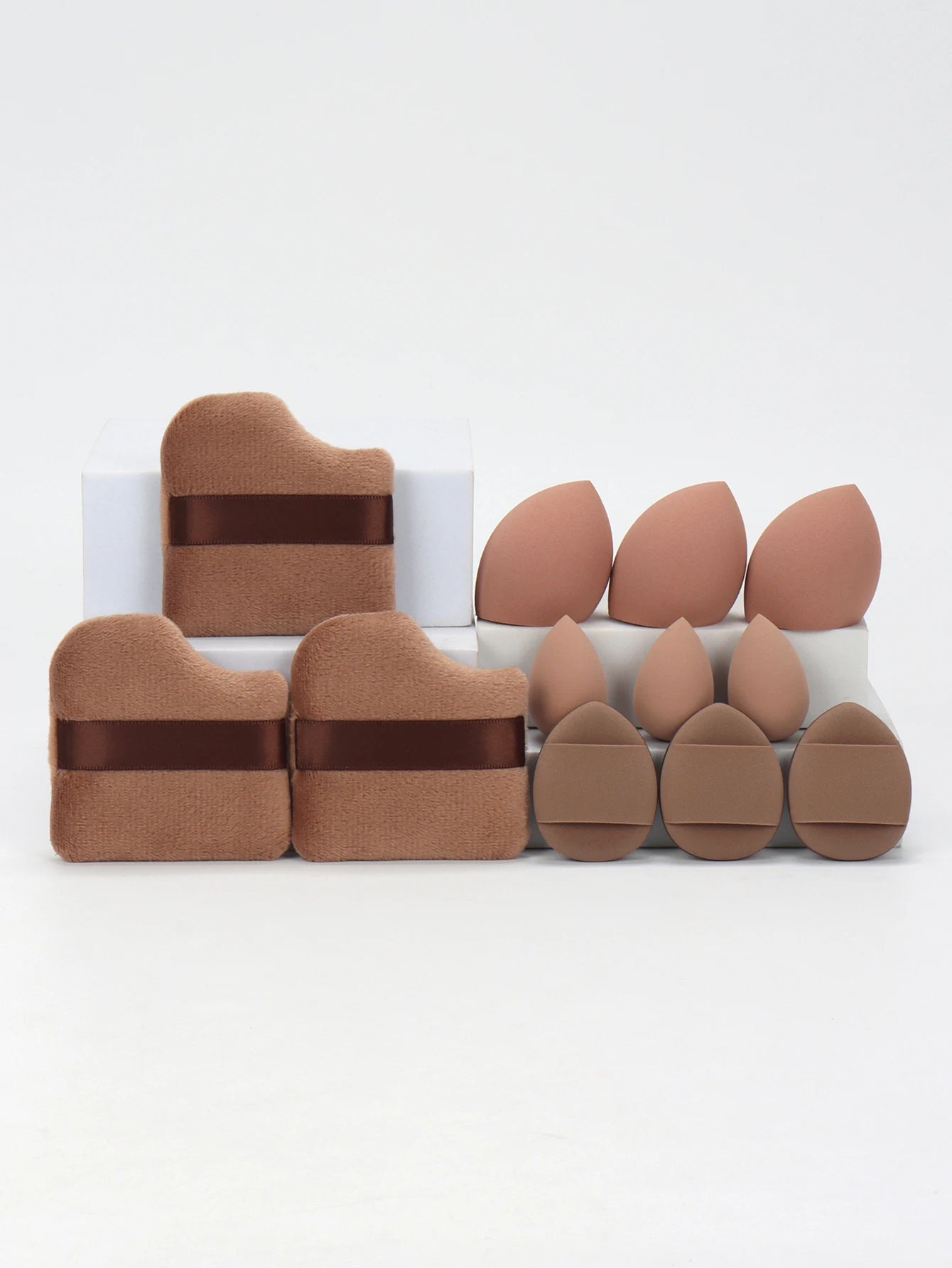 12-Piece All-Purpose Makeup Sponge Set – Beauty Sponges, Loose Powder & Mini Air Cushion Puffs