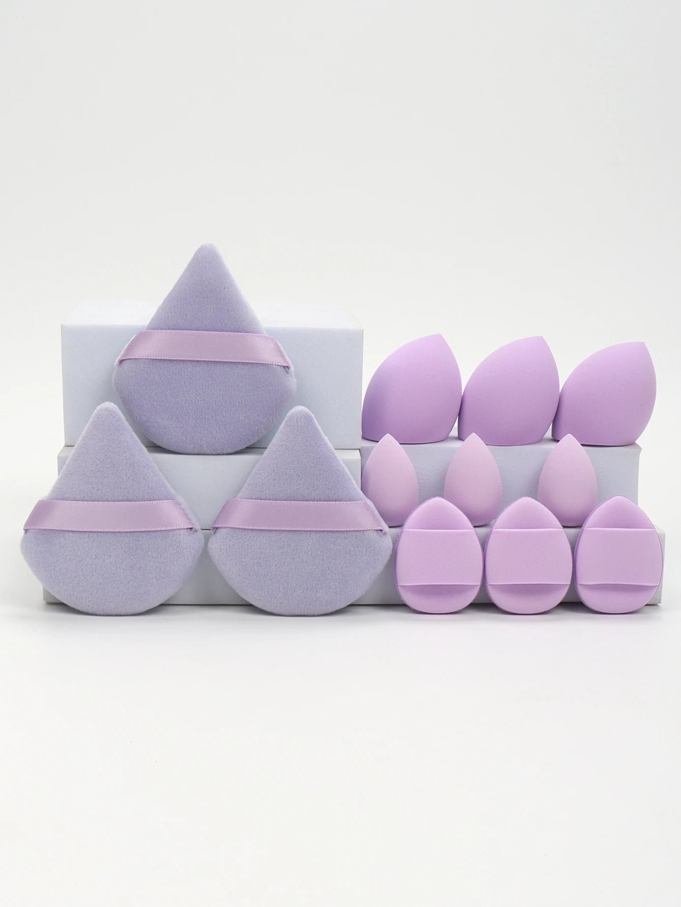 12-Piece All-Purpose Makeup Sponge Set – Beauty Sponges, Loose Powder & Mini Air Cushion Puffs