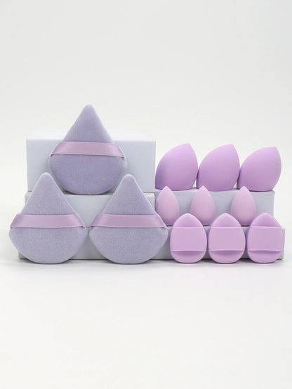 12-Piece All-Purpose Makeup Sponge Set – Beauty Sponges, Loose Powder & Mini Air Cushion Puffs
